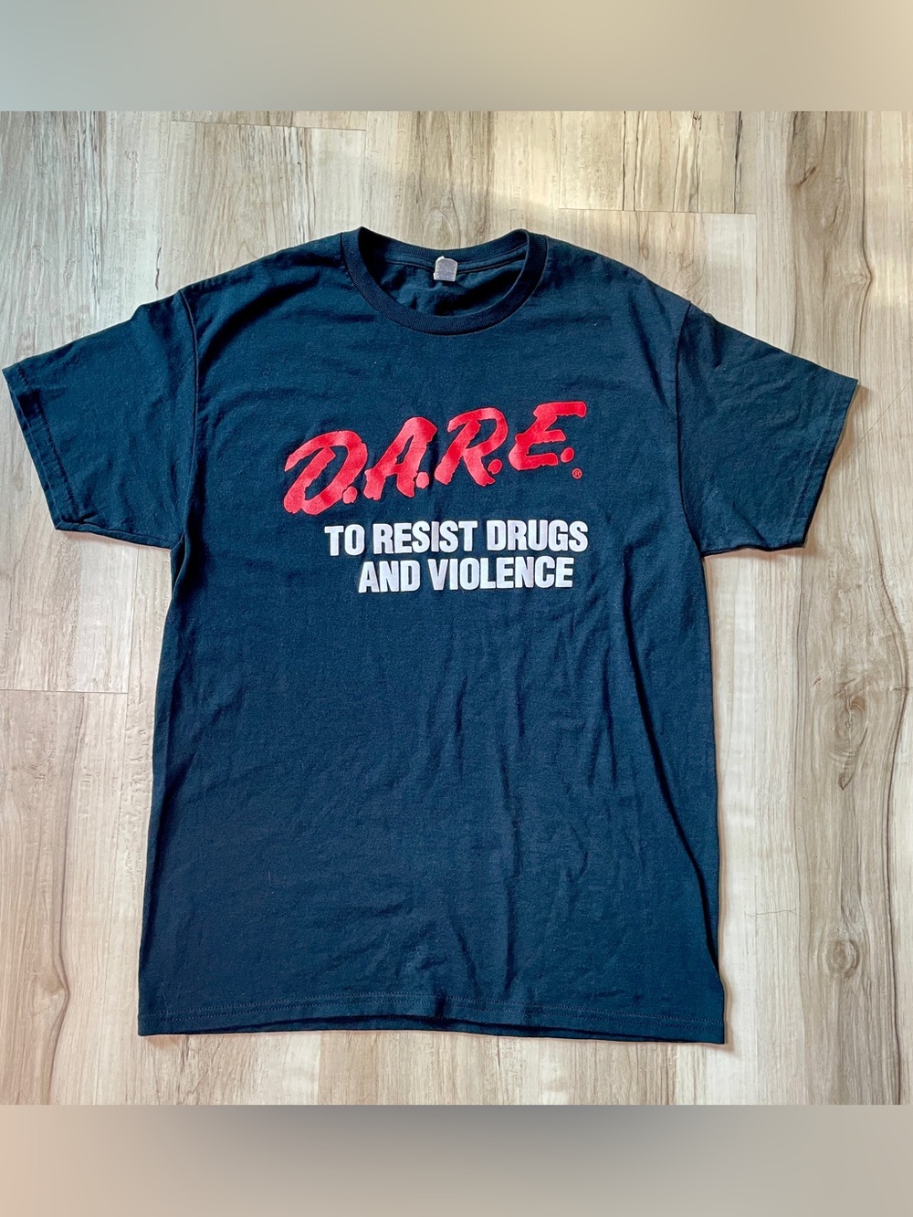 D.A.R.E. Black Graphic Tee - To Resist Drugs and Violence men’s size Medium